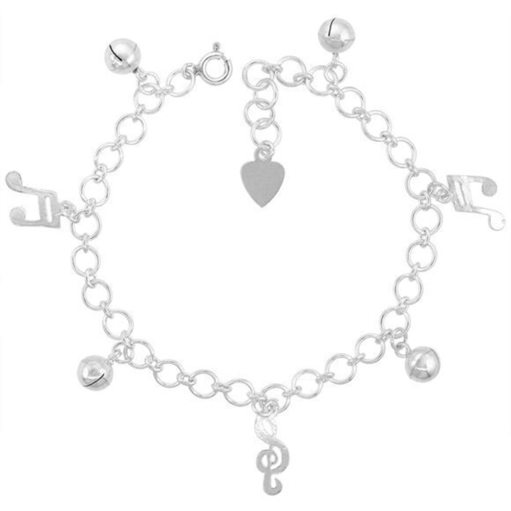 Musical Notes and Jingle Bells Charm Bracelet